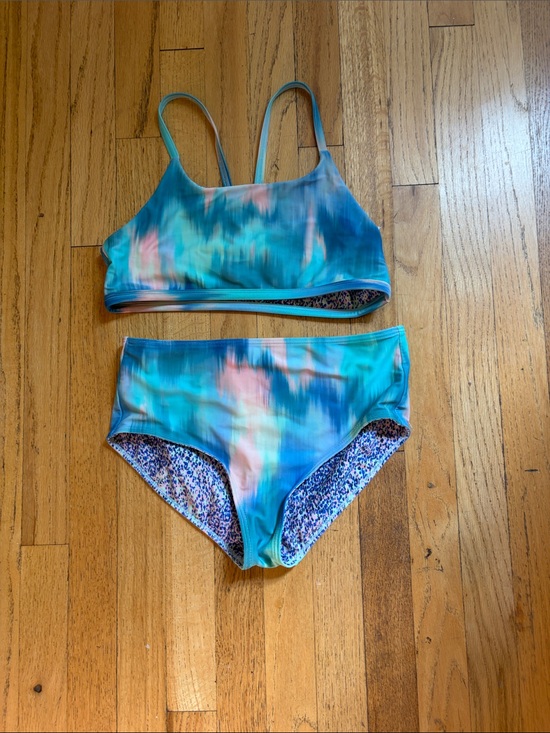 Athleta Other - Athleta Girls Blue and Pink Tie-Dye Two-Piece Swim Bikini